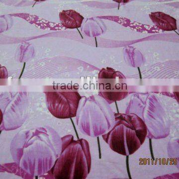 Tulips print flannel fleece fabric