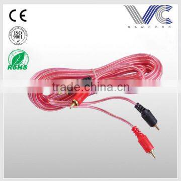 High end transparent PU 2r-2r gold plated copper audio RCA wire