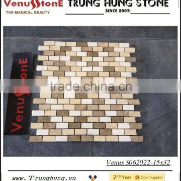15*32 Mixed Color Polished Marble Mosaic Tiles photo-2