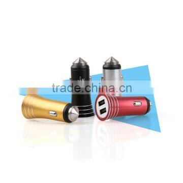 Colorful dual USB Car Charger adapter socket car battery charger