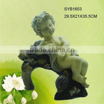 Polyresin angel statue for garden ornament