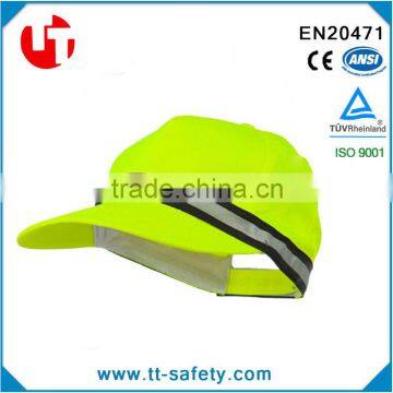 lime green adjustable hook and loop closure reflective cap for adult unisex