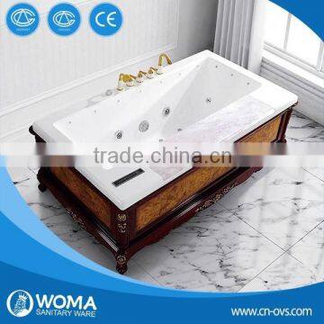 2016 Chinese manufacturerolid high quality solid wooden massage bathtub