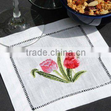 embroidery cocktail napkin