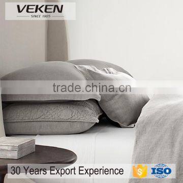 VEKEN products 80% linen / 20% cotton bedding Set: 4 pcs (Cover, Sheet, Two Cases) natural flax