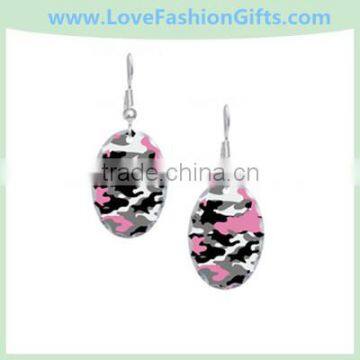 Pink Camo Earring