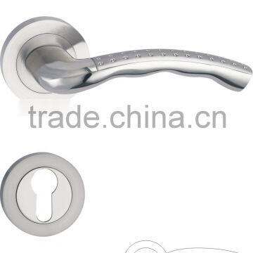 Zinc alloy door handle, lever handle on rose, door handle on rose