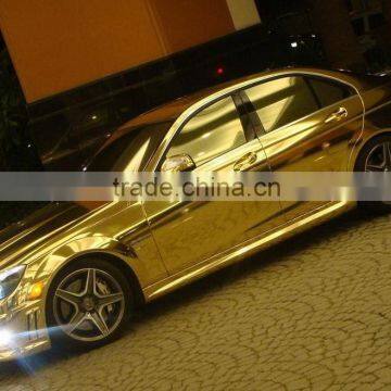 Stretchable Chrome Mirror Car Wrap Vinyl Film/Bubble Free Chrome Auto Body Film 1.52x30m