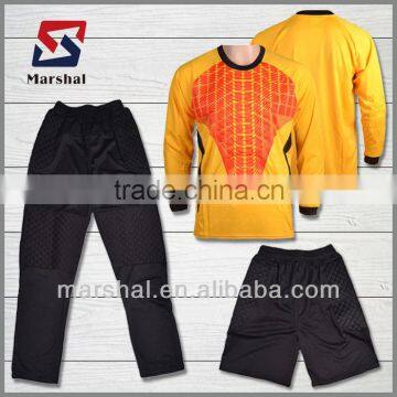 Wholesale long sleeve goalkeeper uniform, blank GK soccer jersey, high quality goalie jersey