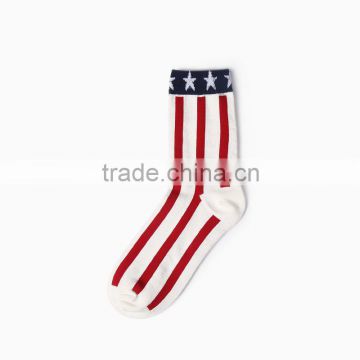 Red and Blue Stars and Stripes Perimeter Crew Socks