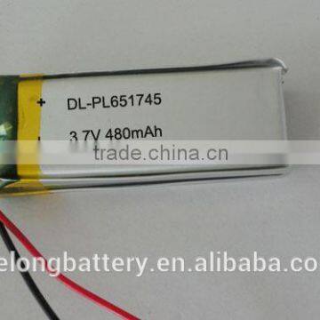 3.7v 480 mah high temperature li ion polymer battery China manufacturer