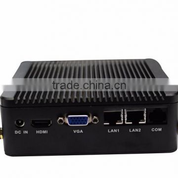 High Performance Industrial fanless pc j1900 mini pc 2G DDR3 RAM 128G SSD media pc support Ubuntu Linux