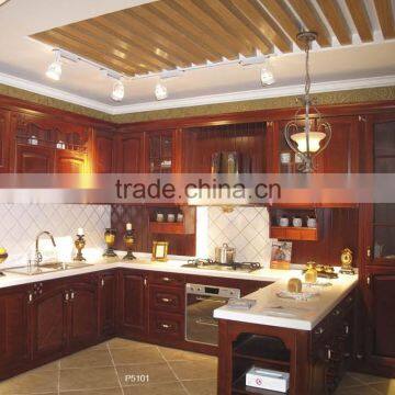 Solid wood glazing Kitchen Cabinet designed