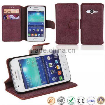 book style card slots PU leather mobile phone case for SAMSUNG Galaxy Ace 4 G313H