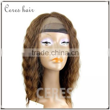 Middle part cheap lace front wig with baby hair, Brazilian remy human hair wavy style blonde lace front wig