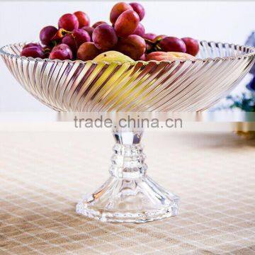 High Quality Glass Bowl Fruit With Base for Centerpieces