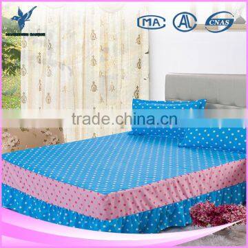 Microfiber Twin Full Queen Size 45" Drop Blue Dots Bed Skirting