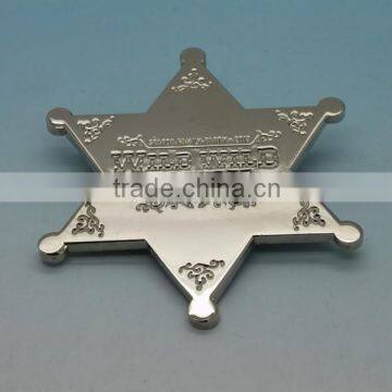 Plated Metal sheriff star badge