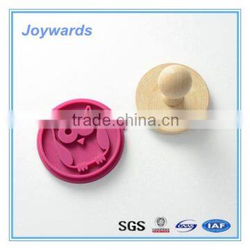 Food Grade Silicone and Wooden Handle , Kids Stamp Toy photo-2