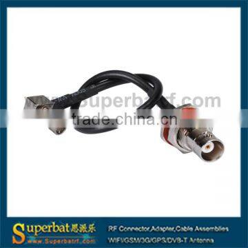 BNC jumper cable BNC female bulkhead with O-ring to MS-147 male right angle