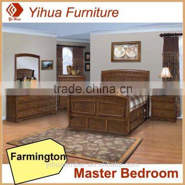 Yihua Farmington Double Bed Wood Bed With Storage