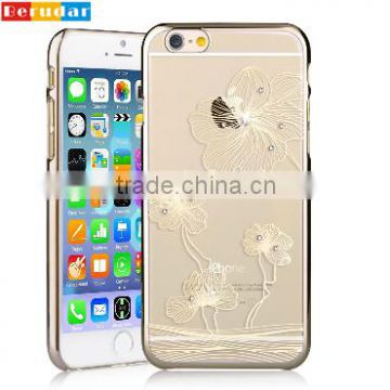 Wholesale fashion flower diamond hard cases for iphone 6 plus