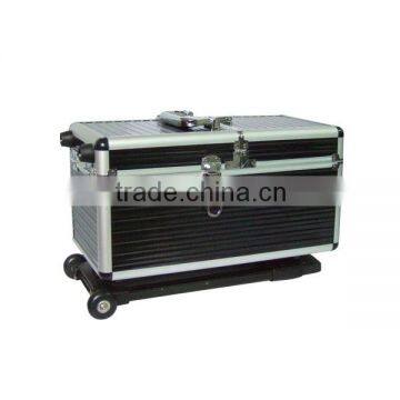 the fashion promotional trolley aluminum hairdressing tool case with wheels