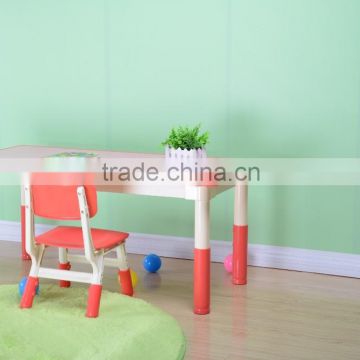 High quality plastic adjustable height children table and chair for kindergarten