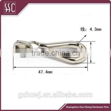 trendy design zipper puller, hook shaped zipper puller, metal material bag zipper puller