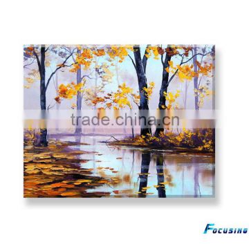 oil painting design tempered glass wall picture with beveled edge