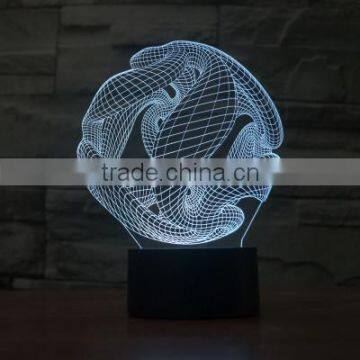 3D Optical Night Light Abstract Ball 7 RGB Light Colors 10 LEDs AA Battery or DC 5V Mixed Lot photo-2