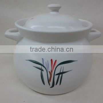 Earthenware big white soup cooking pot