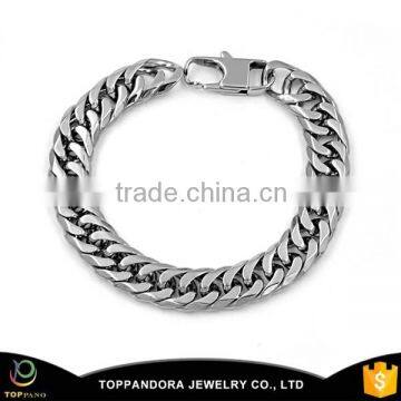 stainless steel custom jewelry China shiny and brushed blank chain bracele