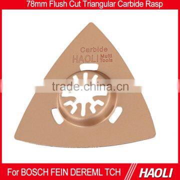 78mm Triangular Rasp Carbide oscillating blades for cutting concrete