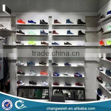 retail custum wooden sports shoes display shelf