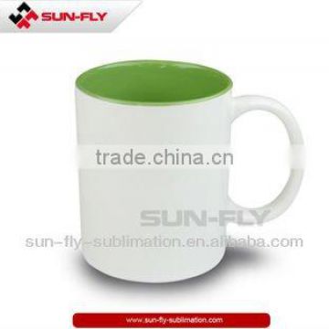 Sublimation Ceramic Inner Color Printed Mug Green (SFS-MG02)