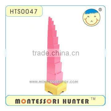 Pink Tower with Stand, Montessori Toys 477 items, High quality and green materials.