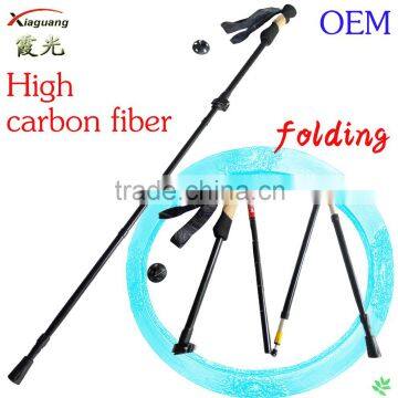 Factory price Adjustable Light weight carbon fiber hiking pole high carbon fiber nodic walking stick