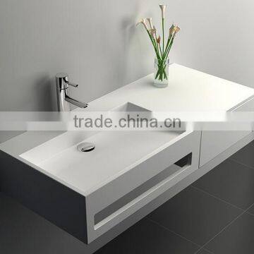 Acrylic Solid Surface Wall Hang Basin / Acrylic Artificial Stone Wash Basin photo-4
