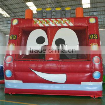 Used Commercial Fire Fighting Truck Inflatable Bouncer For Kids