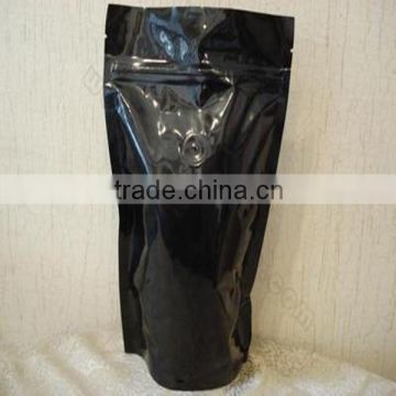 China manufacturer matte surface flat bottom coffee pouch with valve