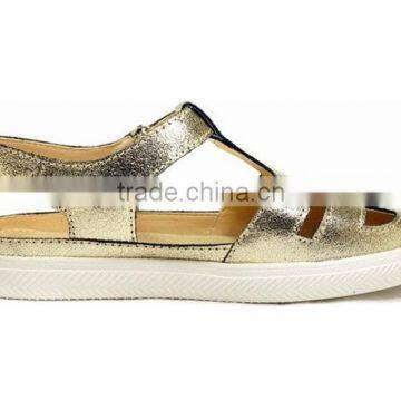2016 Summer Beautiful Girls Closed Sandals With Gold Genuine Leather photo-3