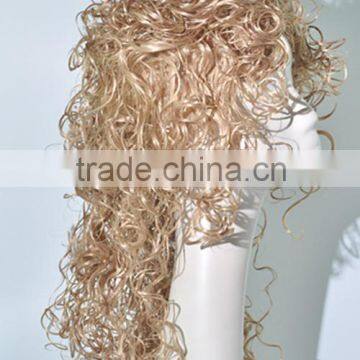 Long Blond Afro Curls Synthetic Festival Wigs N326 photo-2