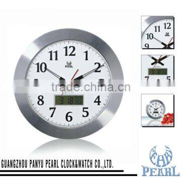 Pearl Metal LCD Wall Clock PW049