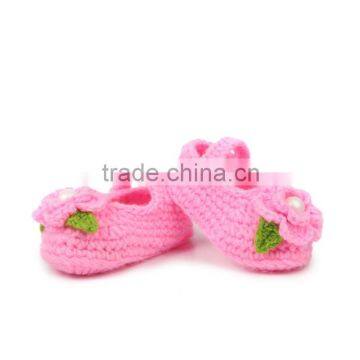 New style OEM custom handmade crochet knitting baby girl shoes set