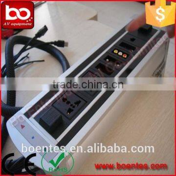 Conference Tabletop Electric Rotating Socket with Optional Modules VGA/HDMI/USB/RJ45/RCA