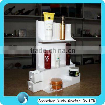 fashion clear white floor standing customized acrylic skin care display high quality