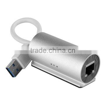 Portable Unibody Aluminm usb 3.0 hub to RJ45 Gigabit Ethernet LAN Network Adapter