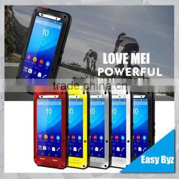 For Sony Z4 Case LOVE MEI Shockproof Aluminium + Silicone Back Cover+ Gorilla Glass Touchscreen Case for Sony Xperia Z4 Z3X