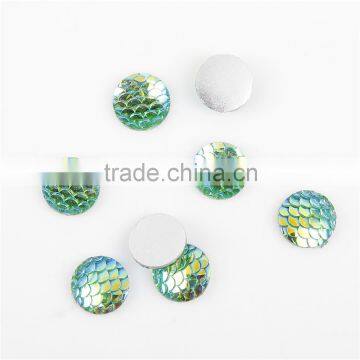 DIY 10mm/12mm ab Color Flat Back Cabochon Fish Scale Resin/plastic/acrylic Cheap Beads photo-2